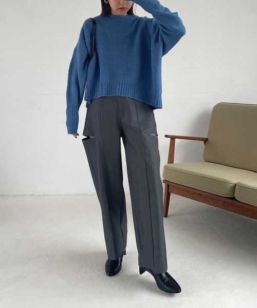 CAPRICIEUX LE'MAGE（カプリシューレマージュ）の「もちふわオーバーニット（ニット/セーター・レディース・チャコールグレー/ブルー/ベージュ/アイボリー・FREE）」の16枚目の写真