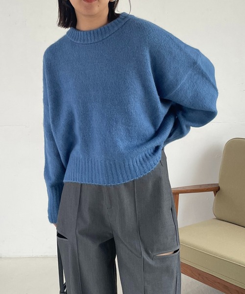 CAPRICIEUX LE'MAGE（カプリシューレマージュ）の「もちふわオーバーニット（ニット/セーター・レディース・チャコールグレー/ブルー/ベージュ/アイボリー・FREE）」の13枚目の写真