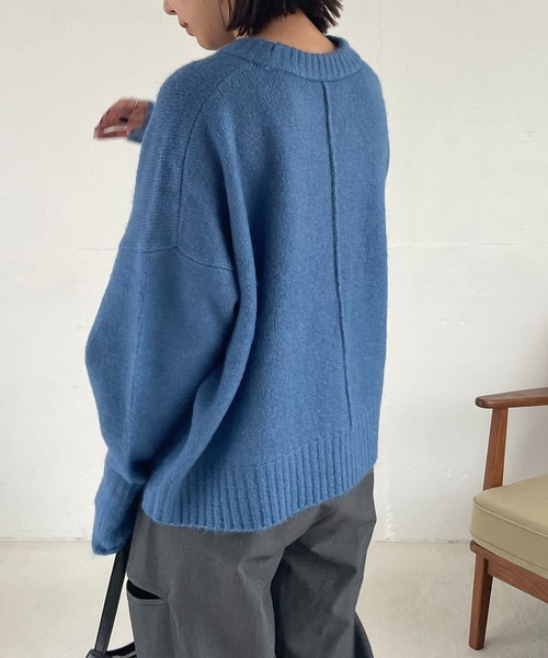 CAPRICIEUX LE'MAGE（カプリシューレマージュ）の「もちふわオーバーニット（ニット/セーター・レディース・チャコールグレー/ブルー/ベージュ/アイボリー・FREE）」の18枚目の写真