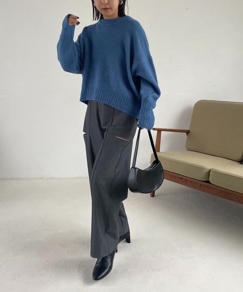 CAPRICIEUX LE'MAGE（カプリシューレマージュ）の「もちふわオーバーニット（ニット/セーター・レディース・チャコールグレー/ブルー/ベージュ/アイボリー・FREE）」の20枚目の写真