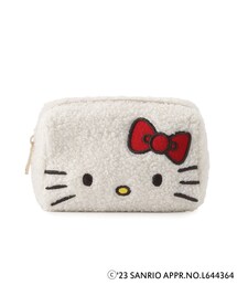 ◆【ハローキティ】刺繍フェイスボアポーチ