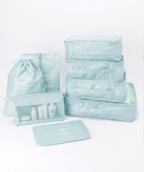 Lace Ladies（レースレディース）の「【8点セット】トラベル用スクエア型衣類収納ケース（トラベルグッズ・レディース・ベージュ/ネイビー/グレー/ブルー/ブラック/ピンク・FREE）」の19枚目の写真