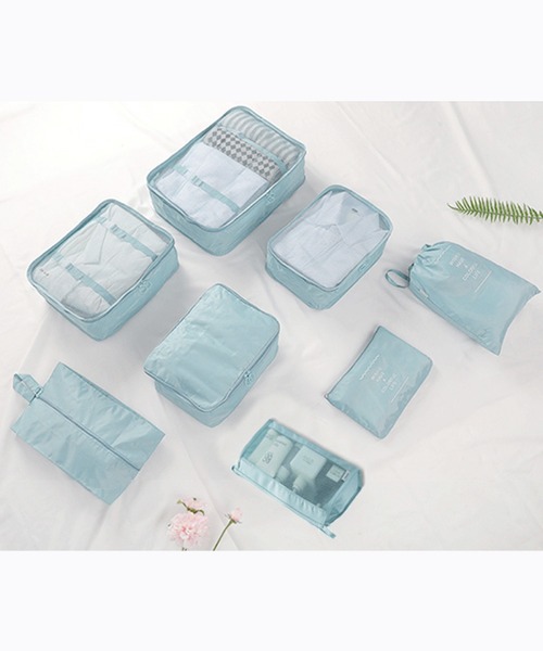 Lace Ladies（レースレディース）の「【8点セット】トラベル用スクエア型衣類収納ケース（トラベルグッズ・レディース・ベージュ/ネイビー/グレー/ブルー/ブラック/ピンク・FREE）」の20枚目の写真