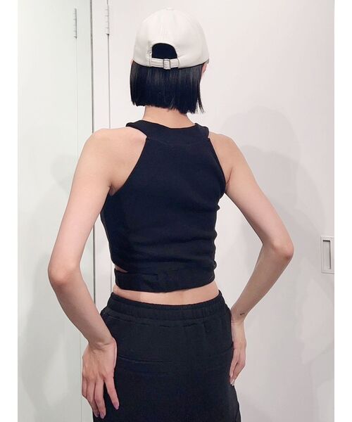 GYDA（ジェイダ）の「アンダーライン テレコ アメスリ ビスチェ（タンクトップ・レディース・オフホワイト/ブラック・FREE）」の6枚目の写真