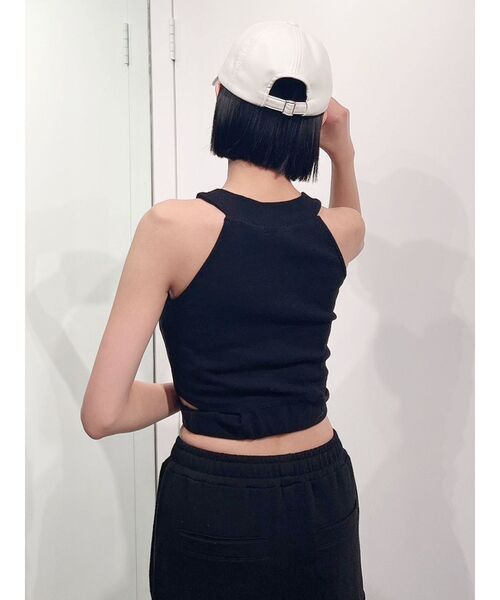 GYDA（ジェイダ）の「アンダーライン テレコ アメスリ ビスチェ（タンクトップ・レディース・オフホワイト/ブラック・FREE）」の7枚目の写真