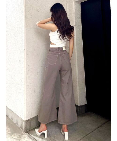 GYDA（ジェイダ）の「アンダーライン テレコ アメスリ ビスチェ（タンクトップ・レディース・オフホワイト/ブラック・FREE）」の17枚目の写真