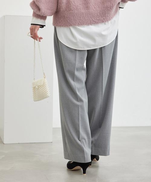 ROPE' PICNIC（ロペピクニック）の「裏起毛ワイドパンツ/アンチピリング・シワになりにくい（その他パンツ・レディース・ライトグレー/ブラック・40/38/36）」の11枚目の写真