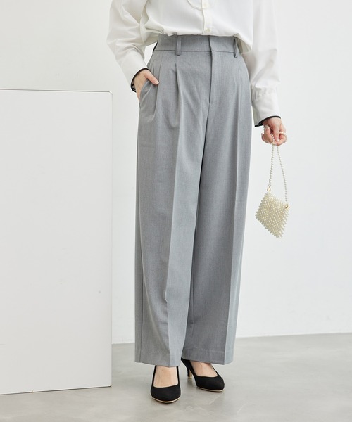 ROPE' PICNIC（ロペピクニック）の「裏起毛ワイドパンツ/アンチピリング・シワになりにくい（その他パンツ・レディース・ライトグレー/ブラック・40/38/36）」の12枚目の写真