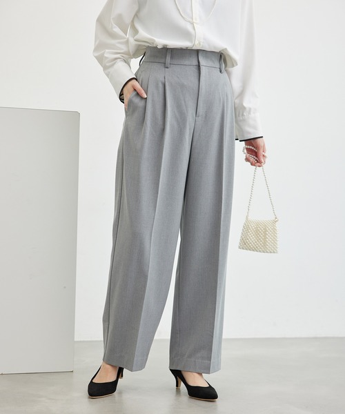 ROPE' PICNIC（ロペピクニック）の「裏起毛ワイドパンツ/アンチピリング・シワになりにくい（その他パンツ・レディース・ライトグレー/ブラック・40/38/36）」の13枚目の写真