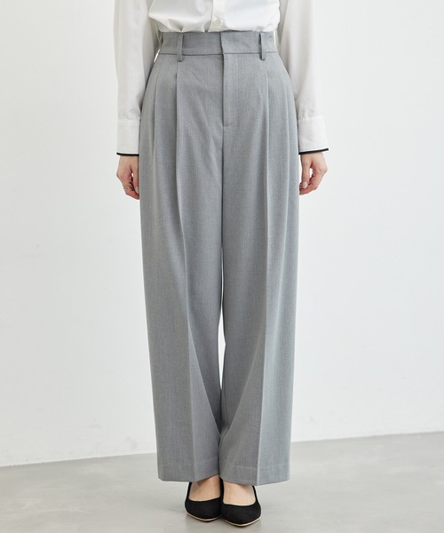 ROPE' PICNIC（ロペピクニック）の「裏起毛ワイドパンツ/アンチピリング・シワになりにくい（その他パンツ・レディース・ライトグレー/ブラック・40/38/36）」の14枚目の写真