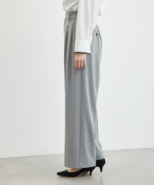 ROPE' PICNIC（ロペピクニック）の「裏起毛ワイドパンツ/アンチピリング・シワになりにくい（その他パンツ・レディース・ライトグレー/ブラック・40/38/36）」の15枚目の写真
