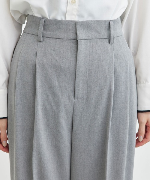 ROPE' PICNIC（ロペピクニック）の「裏起毛ワイドパンツ/アンチピリング・シワになりにくい（その他パンツ・レディース・ライトグレー/ブラック・40/38/36）」の17枚目の写真