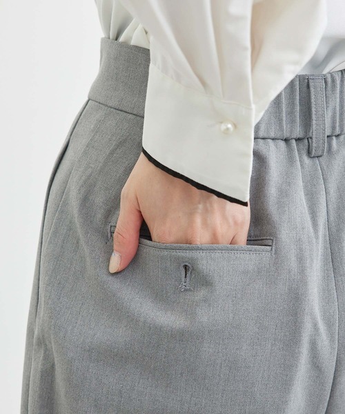 ROPE' PICNIC（ロペピクニック）の「裏起毛ワイドパンツ/アンチピリング・シワになりにくい（その他パンツ・レディース・ライトグレー/ブラック・40/38/36）」の19枚目の写真