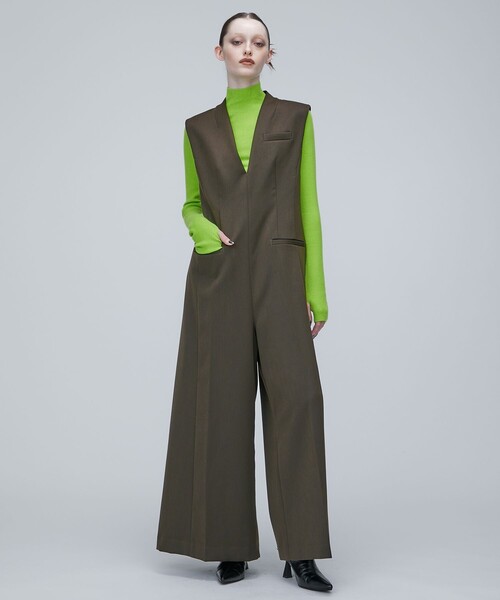 STUDIOUS（ステュディオス）の「【STUDIOUS/ステュディオス】テーラードジャンプスーツ（つなぎ/オールインワン・レディース・ブラック/カーキ・2/1）」の3枚目の写真