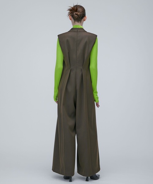 STUDIOUS（ステュディオス）の「【STUDIOUS/ステュディオス】テーラードジャンプスーツ（つなぎ/オールインワン・レディース・ブラック/カーキ・2/1）」の5枚目の写真