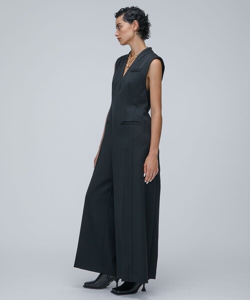 STUDIOUS（ステュディオス）の「【STUDIOUS/ステュディオス】テーラードジャンプスーツ（つなぎ/オールインワン・レディース・ブラック/カーキ・2/1）」の7枚目の写真