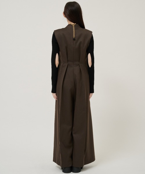 STUDIOUS（ステュディオス）の「【STUDIOUS/ステュディオス】テーラードジャンプスーツ（つなぎ/オールインワン・レディース・ブラック/カーキ・2/1）」の22枚目の写真