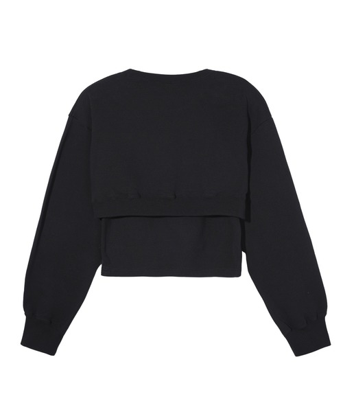 X-girl（エックスガール）の「LAYERED 2PCS TOP（スウェット・レディース・ブラウン/ブラック/ホワイト・S/M）」の4枚目の写真