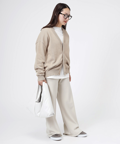 AP STUDIO（エーピーストゥディオ）の「【BRICKS&WOOD/ブリックス アンド ウッド】Script Logo Cardigan（ニット/セーター・レディース・ベージュ・FREE）」の3枚目の写真