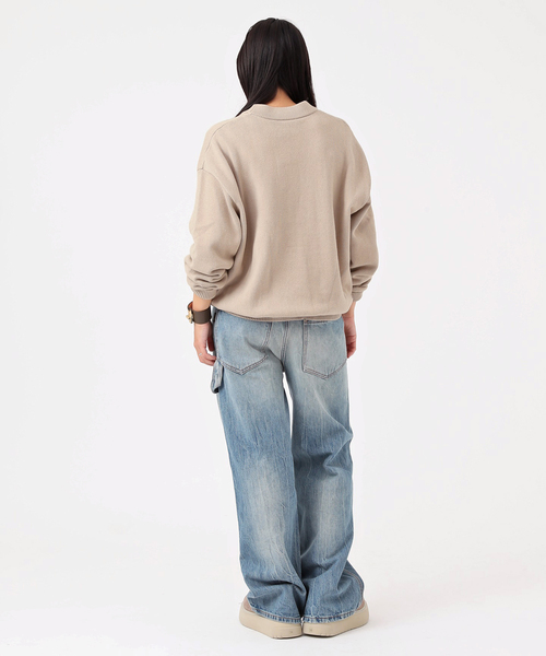 AP STUDIO（エーピーストゥディオ）の「【BRICKS&WOOD/ブリックス アンド ウッド】Script Logo Cardigan（ニット/セーター・レディース・ベージュ・FREE）」の10枚目の写真