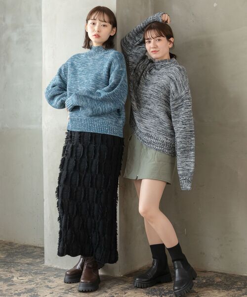 RETRO GIRL(レトロガール)の「メランジNTPO(ニット/セーター・レディース・ホワイト系その他/イエロー系その他/ブルー系その他/ブラック系その他・FREE)」の5枚目の写真