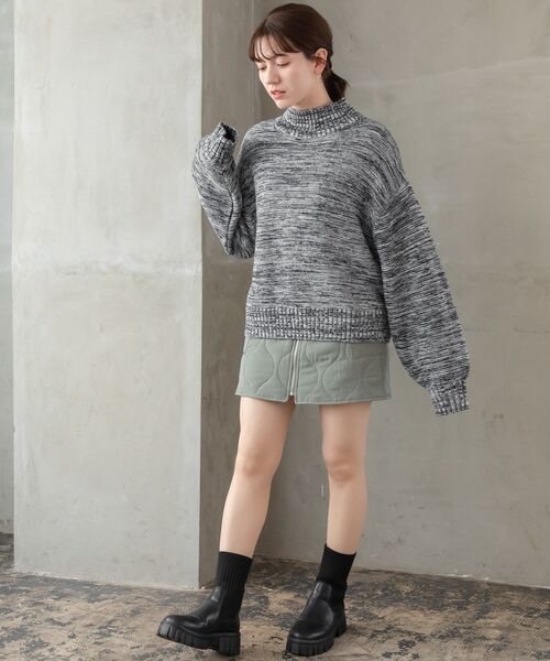 RETRO GIRL(レトロガール)の「メランジNTPO(ニット/セーター・レディース・ホワイト系その他/イエロー系その他/ブルー系その他/ブラック系その他・FREE)」の14枚目の写真