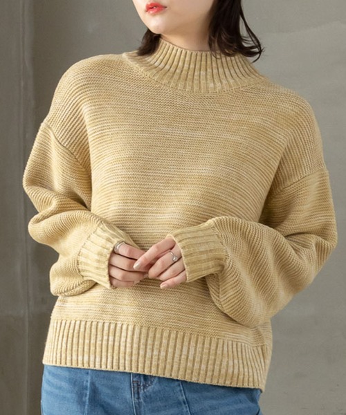 RETRO GIRL(レトロガール)の「メランジNTPO(ニット/セーター・レディース・ホワイト系その他/イエロー系その他/ブルー系その他/ブラック系その他・FREE)」の4枚目の写真