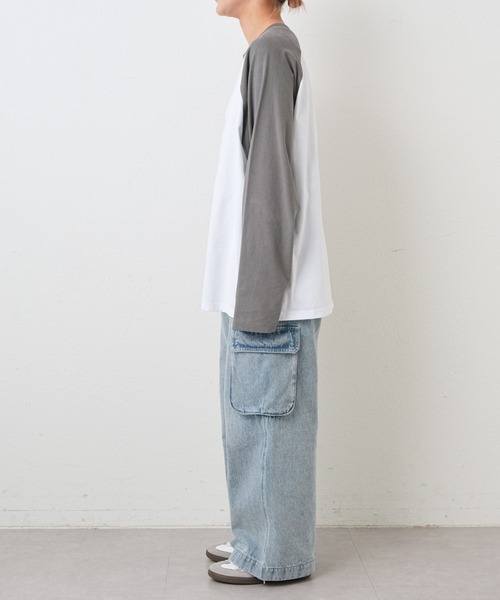 CIAOPANIC TYPY（チャオパニックティピー）の「【UNISEX】ラグランプリントロンTee（Tシャツ/カットソー・メンズ・グレー/マスタード/ホワイト・LARGE/MEDIUM）」の19枚目の写真