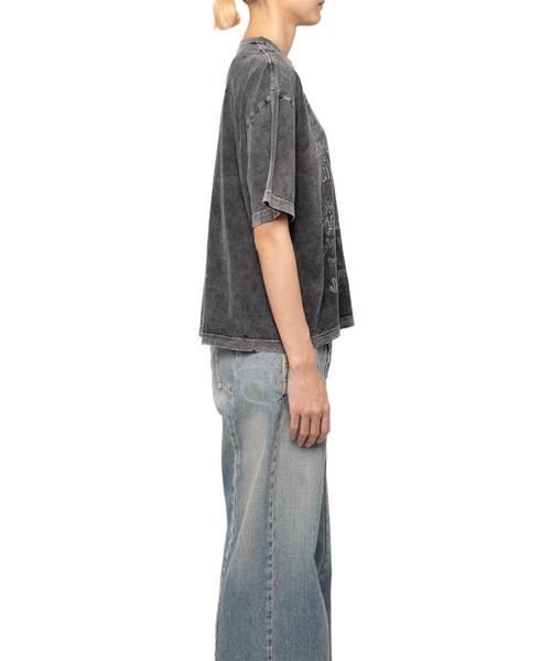 Maison MIHARA YASUHIRO（メゾンミハラヤスヒロ）の「Cat Print Bleached T-shirt（Tシャツ/カットソー・レディース・ブラック/ベージュ・38/36/40）」の6枚目の写真