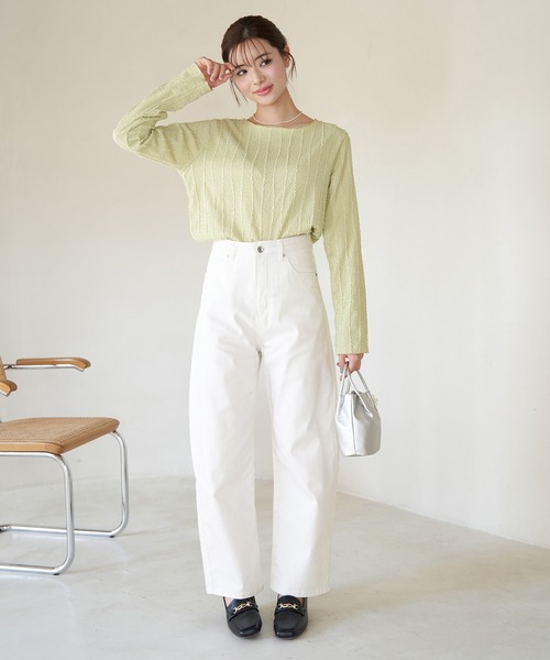 ROPE' PICNIC（ロペピクニック）の「【ウエスト革命デニム】ウエストシェイプカービーホワイトデニム（デニムパンツ・レディース・オフホワイト・40/36/38）」の2枚目の写真