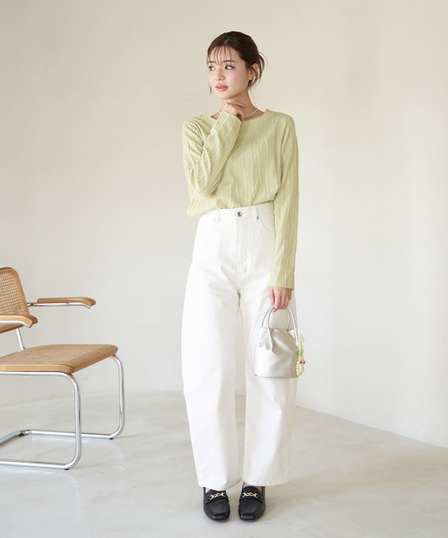 ROPE' PICNIC（ロペピクニック）の「【ウエスト革命デニム】ウエストシェイプカービーホワイトデニム（デニムパンツ・レディース・オフホワイト・40/36/38）」の3枚目の写真