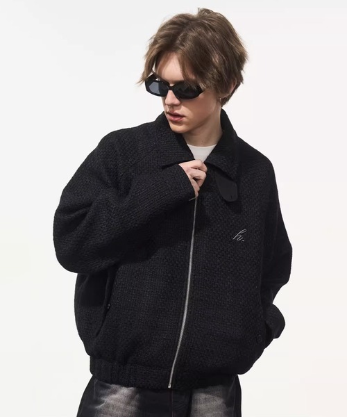 HARSH AND CRUEL(ハーシュアンドクルーエル)の「ツイードジャケット スイングトップ オーバーサイズ ユニセックス HC24S2OT06【Harsh and Cruel】(ブルゾン・メンズ・ブラック/ホワイト・L/M/XL)」の15枚目の写真