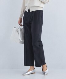 green label relaxing | ［size SHORT/TALLあり] コットン リネン セミフレア スリット パンツ(スラックス)