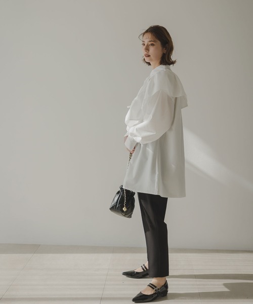 ブラウス シャツ ブロードコサージュ付き ブラウス レディース ブロードコサージュ付き ブラウス|ANAYI OFFICIAL ONLINE STORE