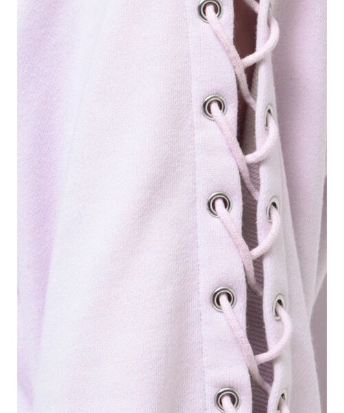 GYDA(ジェイダ)の「アームレースアップスウェットトップス(スウェット・レディース・アイボリー/ラベンダー・FREE)」の12枚目の写真