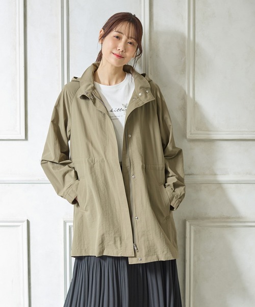 Honeys（ハニーズ）の「撥水加工ハーフ丈ブルゾン（ブルゾン・レディース・カーキ/ブラック/ベージュ/アイボリー・LL/L/M/S）」の12枚目の写真