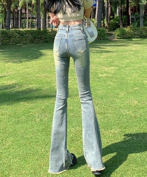 gossip!ロサンゼルス(ゴシップロサンゼルス)の「ヴィンテージ ハイウェスト ストレッチ フレアデニムパンツ(デニムパンツ・レディース・ライトブルー/ブルー・S/M/L/XS)」の11枚目の写真