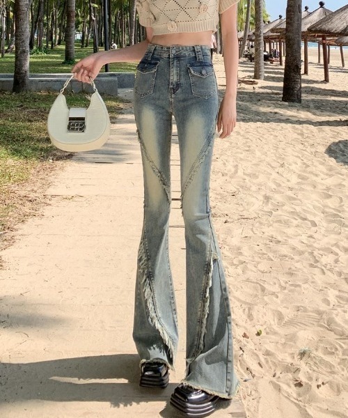 gossip!ロサンゼルス(ゴシップロサンゼルス)の「ヴィンテージ ハイウェスト ストレッチ フレアデニムパンツ(デニムパンツ・レディース・ライトブルー/ブルー・S/M/L/XS)」の15枚目の写真