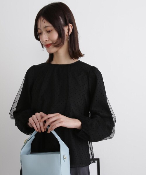 N.(N. Natural Beauty Basic)(エヌエヌナチュラルビューティーベーシック)の「◆ドットチュールブラウス(シャツ/ブラウス・レディース・クリーム/ブラック・MEDIUM)」の17枚目の写真