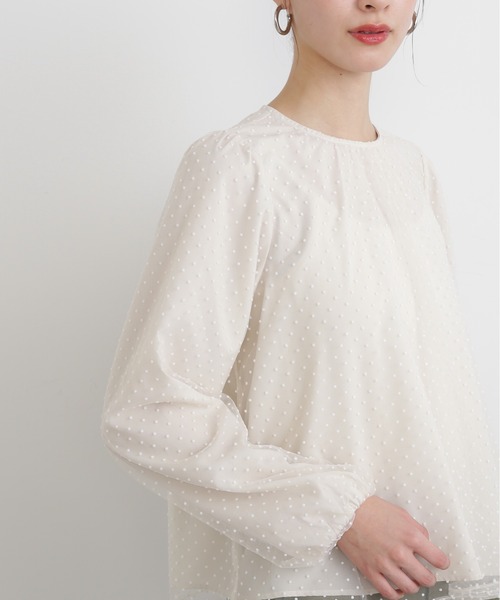 N.(N. Natural Beauty Basic)(エヌエヌナチュラルビューティーベーシック)の「◆ドットチュールブラウス(シャツ/ブラウス・レディース・クリーム/ブラック・MEDIUM)」の21枚目の写真