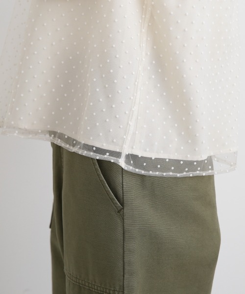 N.(N. Natural Beauty Basic)(エヌエヌナチュラルビューティーベーシック)の「◆ドットチュールブラウス(シャツ/ブラウス・レディース・クリーム/ブラック・MEDIUM)」の19枚目の写真