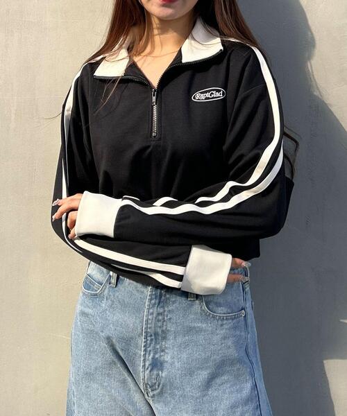 INGNI（イング）の「サイドライン胸ロゴショート丈ハーフZIPジャージ（その他トップス・レディース・アイボリー/ブラック/ライトブルー・M）」の18枚目の写真