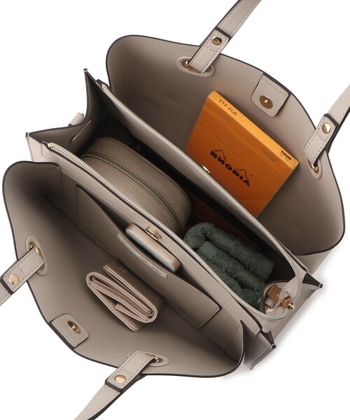 SHOO・LA・RUE(シューラルー)の「◆前後ポケットトートバッグ(ハンドバッグ・レディース・グレー/ベージュ系3/ブラック・00)」の12枚目の写真