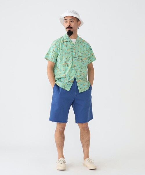 BEAMS PLUS（ビームスプラス）の「BEAMS PLUS / コットン レーヨン プリント ショートスリーブ オープンカラー シャツ（シャツ/ブラウス・メンズ・ホワイト/ミント/ピンク・S/M/L/XL）」の6枚目の写真