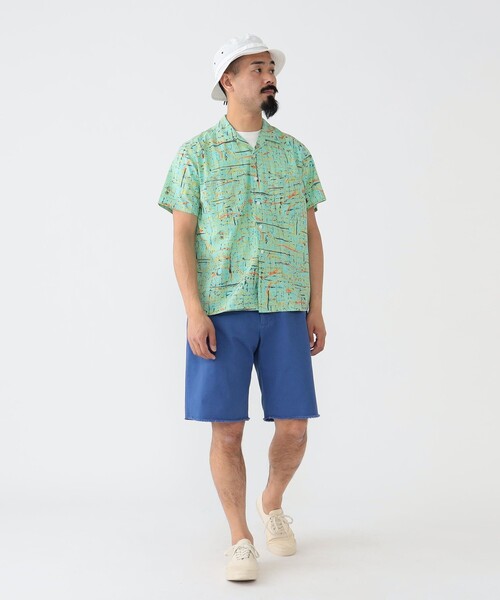 BEAMS PLUS（ビームスプラス）の「BEAMS PLUS / コットン レーヨン プリント ショートスリーブ オープンカラー シャツ（シャツ/ブラウス・メンズ・ホワイト/ミント/ピンク・S/M/L/XL）」の7枚目の写真