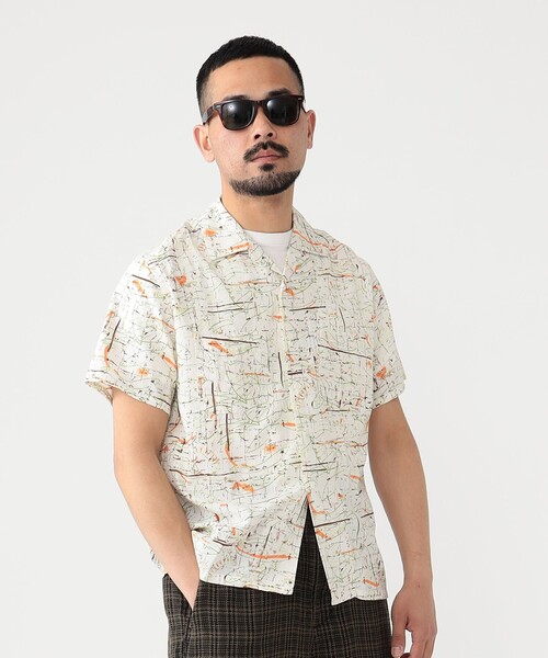 BEAMS PLUS（ビームスプラス）の「BEAMS PLUS / コットン レーヨン プリント ショートスリーブ オープンカラー シャツ（シャツ/ブラウス・メンズ・ホワイト/ミント/ピンク・S/M/L/XL）」の8枚目の写真