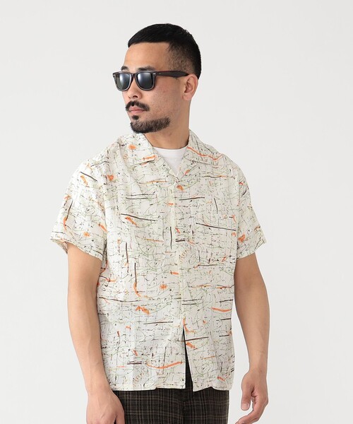 BEAMS PLUS（ビームスプラス）の「BEAMS PLUS / コットン レーヨン プリント ショートスリーブ オープンカラー シャツ（シャツ/ブラウス・メンズ・ホワイト/ミント/ピンク・S/M/L/XL）」の9枚目の写真