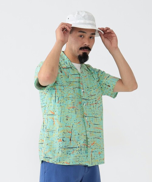BEAMS PLUS（ビームスプラス）の「BEAMS PLUS / コットン レーヨン プリント ショートスリーブ オープンカラー シャツ（シャツ/ブラウス・メンズ・ホワイト/ミント/ピンク・S/M/L/XL）」の11枚目の写真