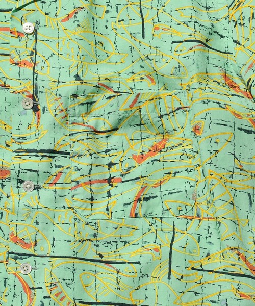 BEAMS PLUS（ビームスプラス）の「BEAMS PLUS / コットン レーヨン プリント ショートスリーブ オープンカラー シャツ（シャツ/ブラウス・メンズ・ホワイト/ミント/ピンク・S/M/L/XL）」の13枚目の写真