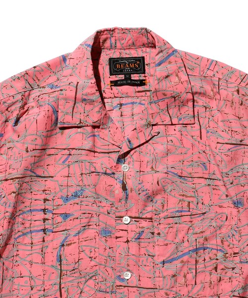 BEAMS PLUS（ビームスプラス）の「BEAMS PLUS / コットン レーヨン プリント ショートスリーブ オープンカラー シャツ（シャツ/ブラウス・メンズ・ホワイト/ミント/ピンク・S/M/L/XL）」の17枚目の写真